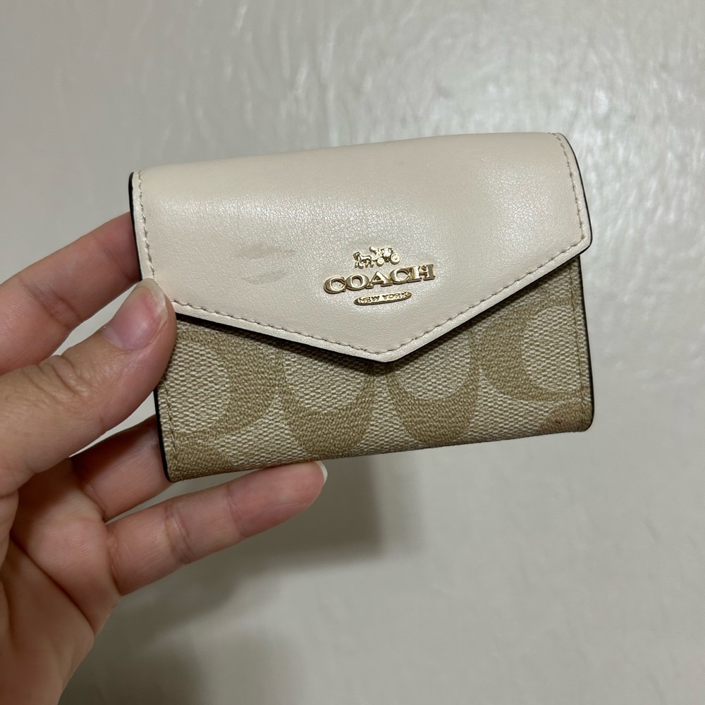 Coach Cream and Tan Wallet